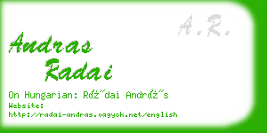 andras radai business card